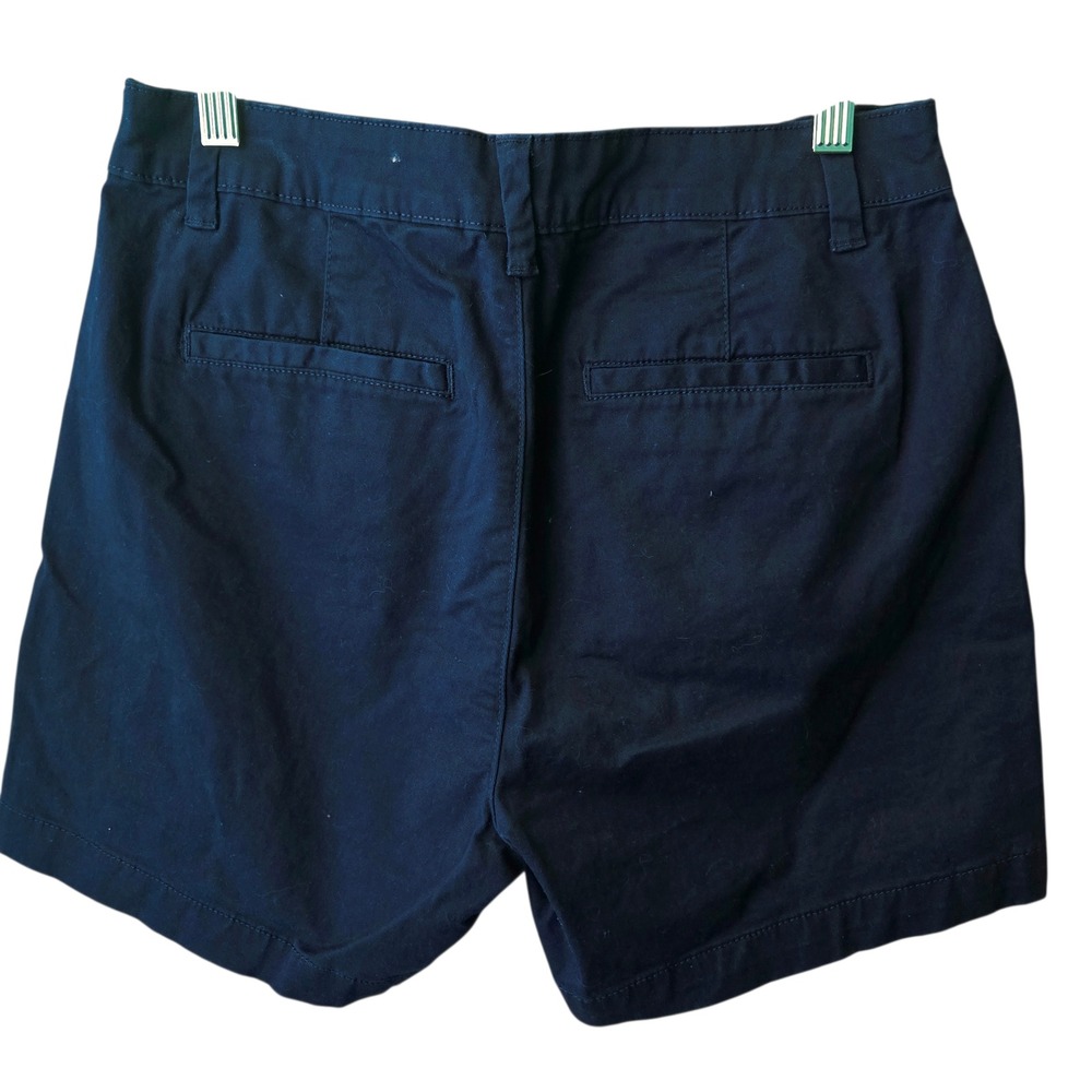 A New Day Navy‎ Blue Chino Shorts Women Size 6 Flat Front Button Fly - Picture 5 of 7
